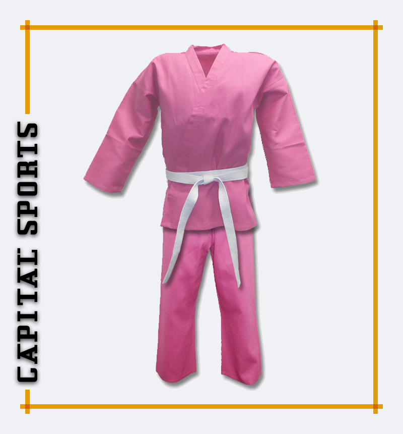 Lightweight pink karate uniform